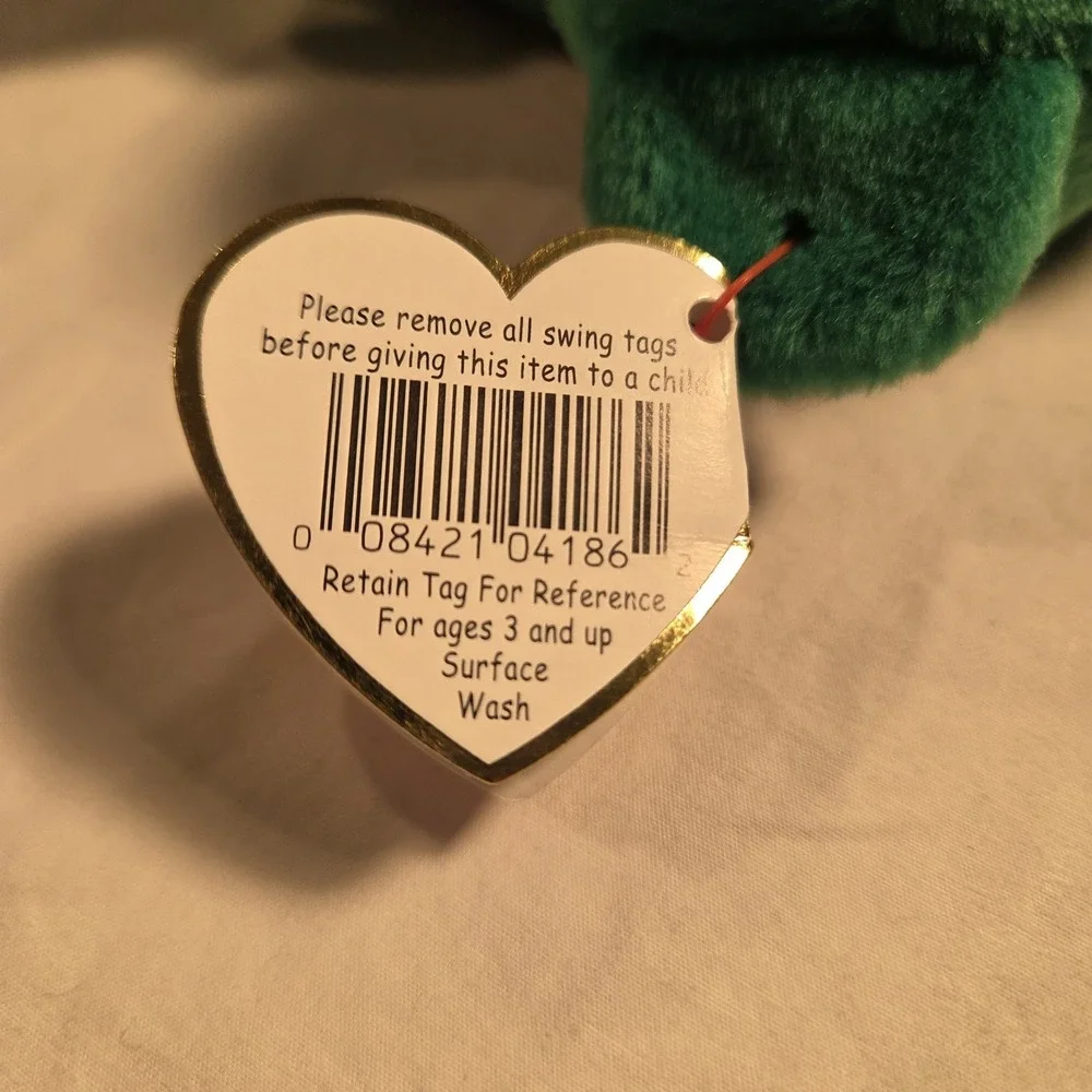 Ty Beanie Baby Erin The Bear 1997 Retired Plush Toy With Errors
